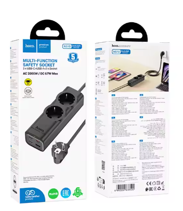 HOCO NS10 Multi-Function Safety Socket HOCO NS10 Multi-Function Safety Socket